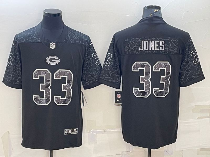 Men Green Bay Packers #33 Jones Black Nike Limited NFL Jersey->green bay packers->NFL Jersey